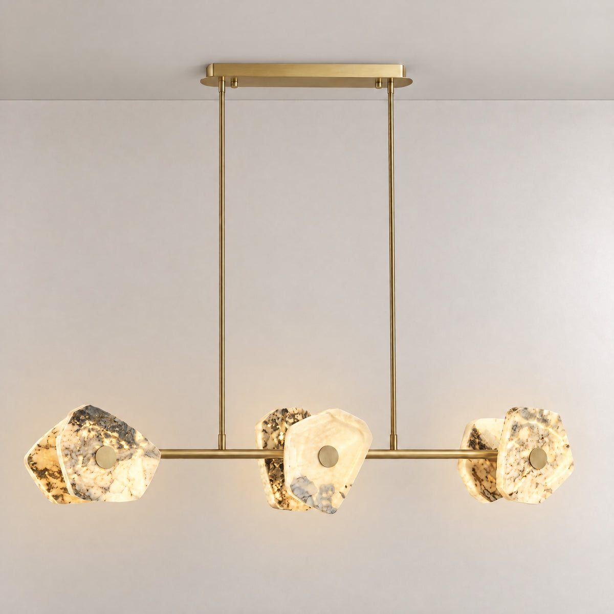 Petra Modern Natural Stone Linear Chandelier