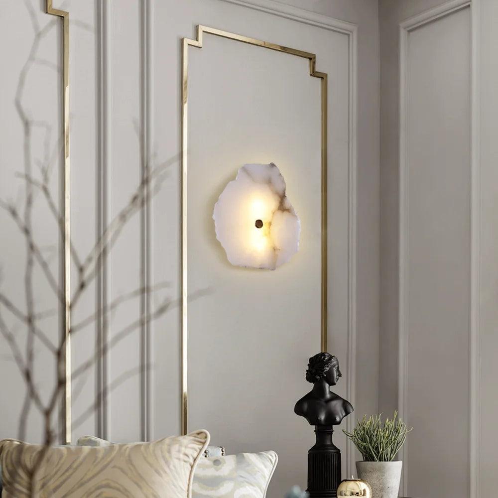 Petra Wall Sconce Alabaster - Alabaster, Alabaster Wall Lamp-1-Yiosilamp