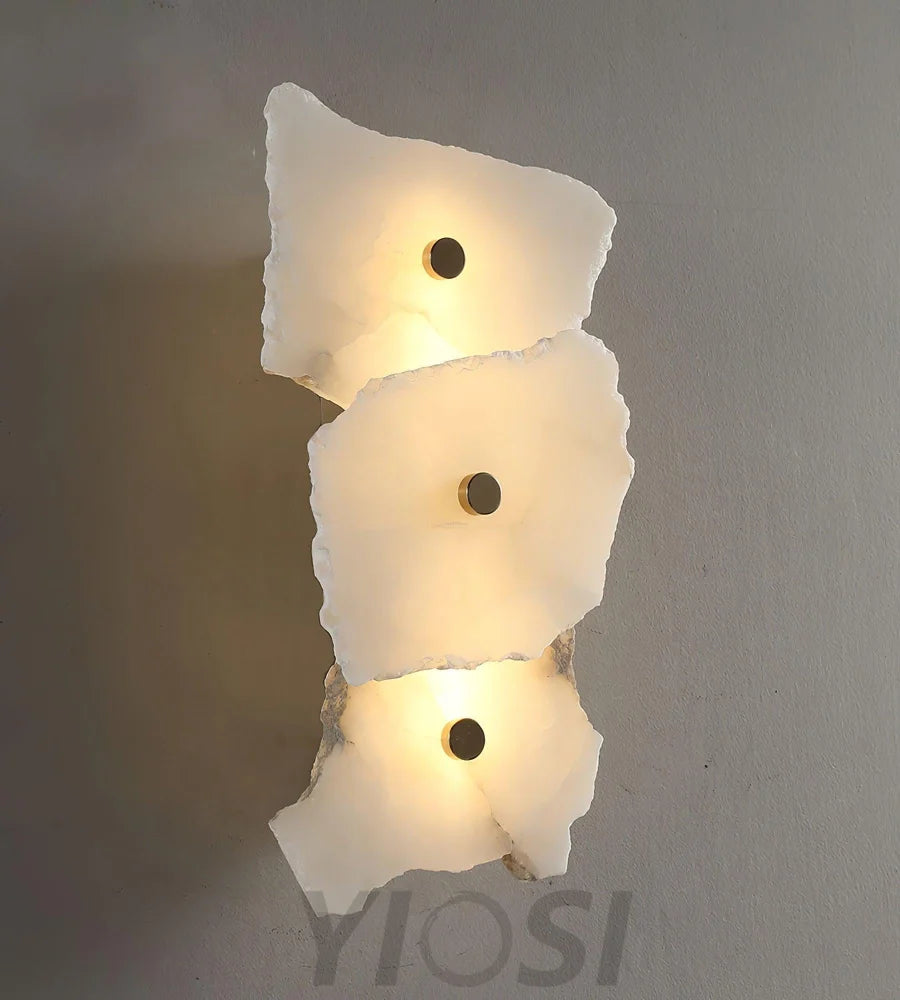 Petra Wall Sconce Alabaster - Alabaster, Alabaster Wall Lamp-1-Yiosilamp