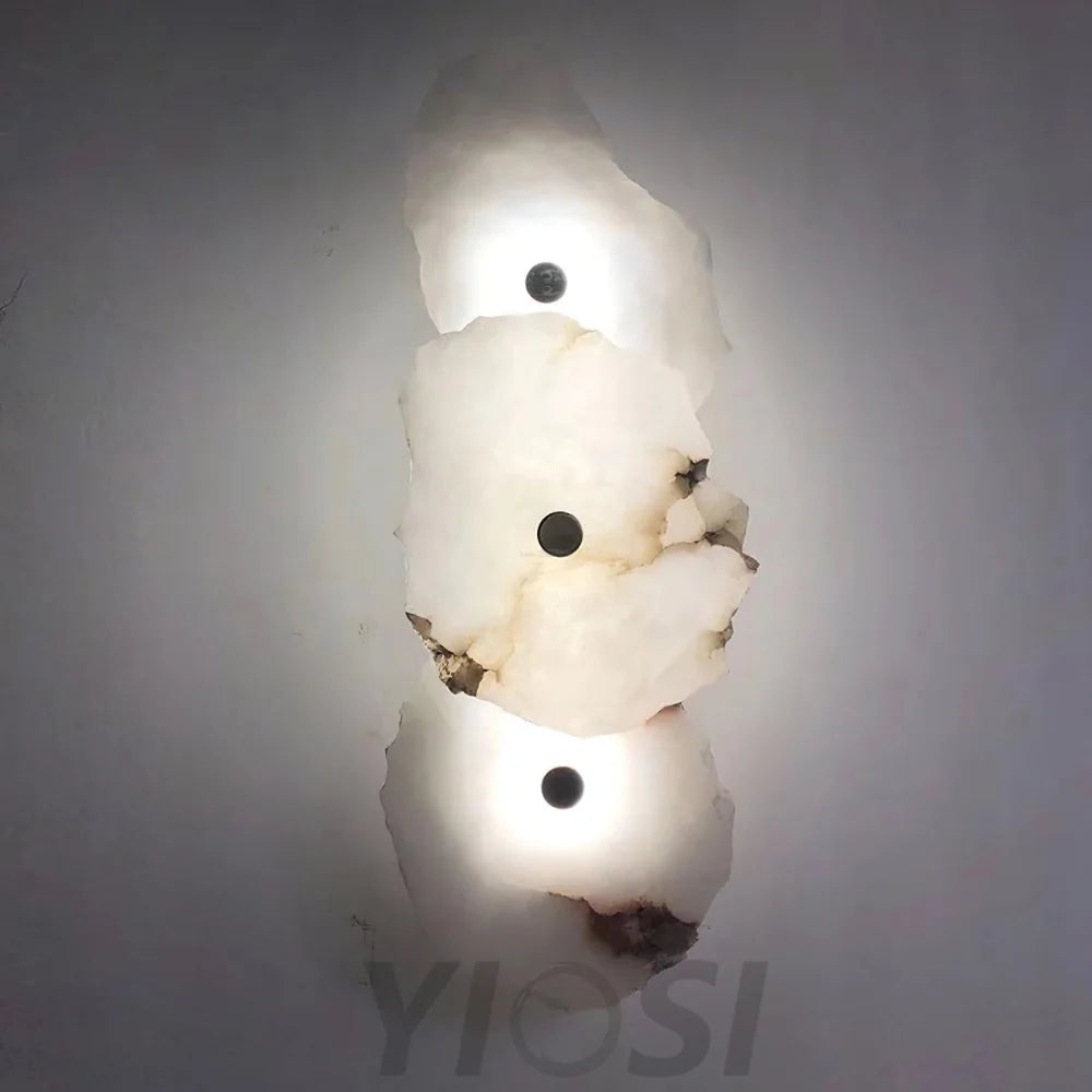 Petra Wall Sconce Alabaster - Alabaster, Alabaster Wall Lamp-1-Yiosilamp