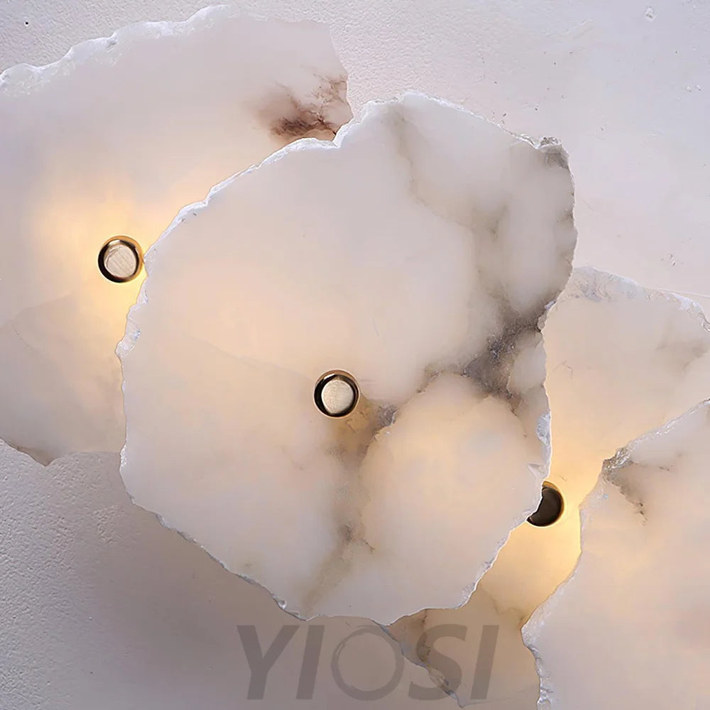 Petra Wall Sconce Alabaster - Alabaster, Alabaster Wall Lamp-1-Yiosilamp