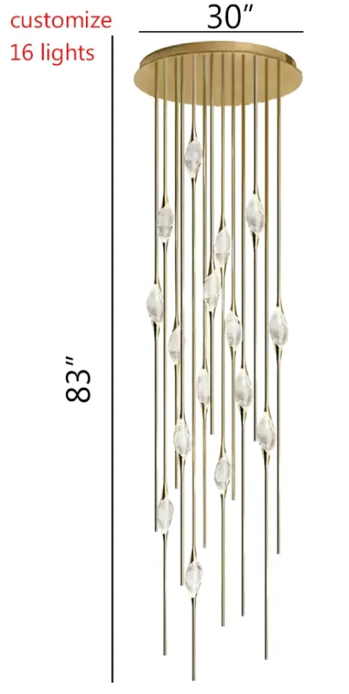 Pezzo Crystal Chandelier 21’’H Customized 30‘’