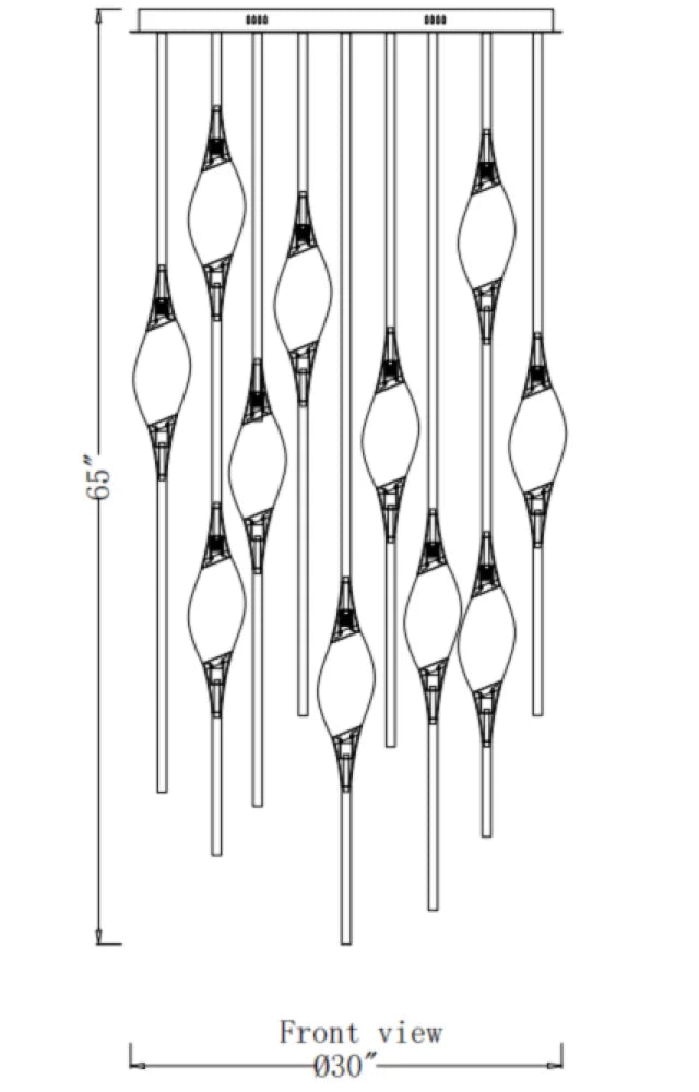 Pezzo Crystal Chandelier 21’’H Customized 30‘’D 65’’H