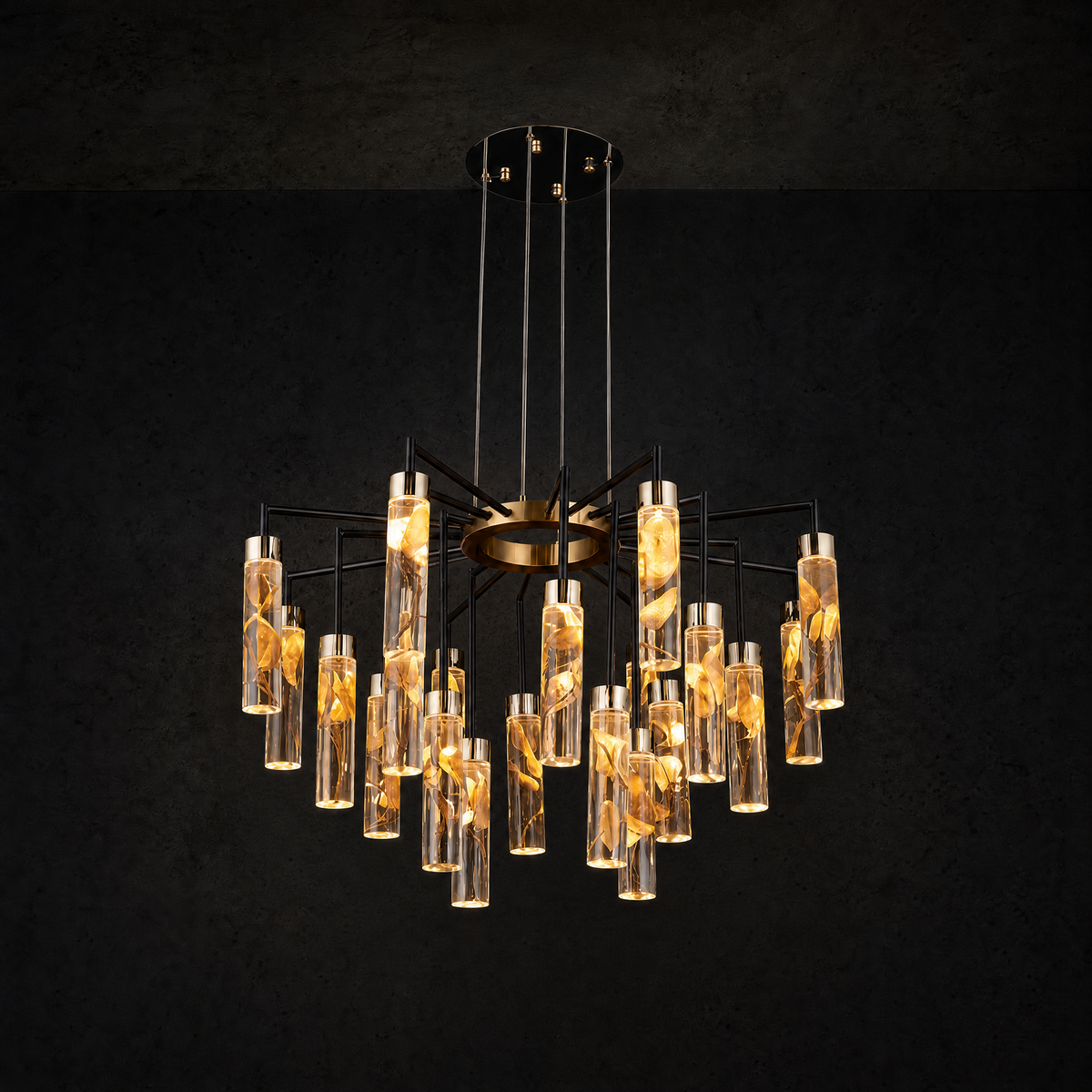 Phoenix Tree Modern Sculptural Ring Chandelier