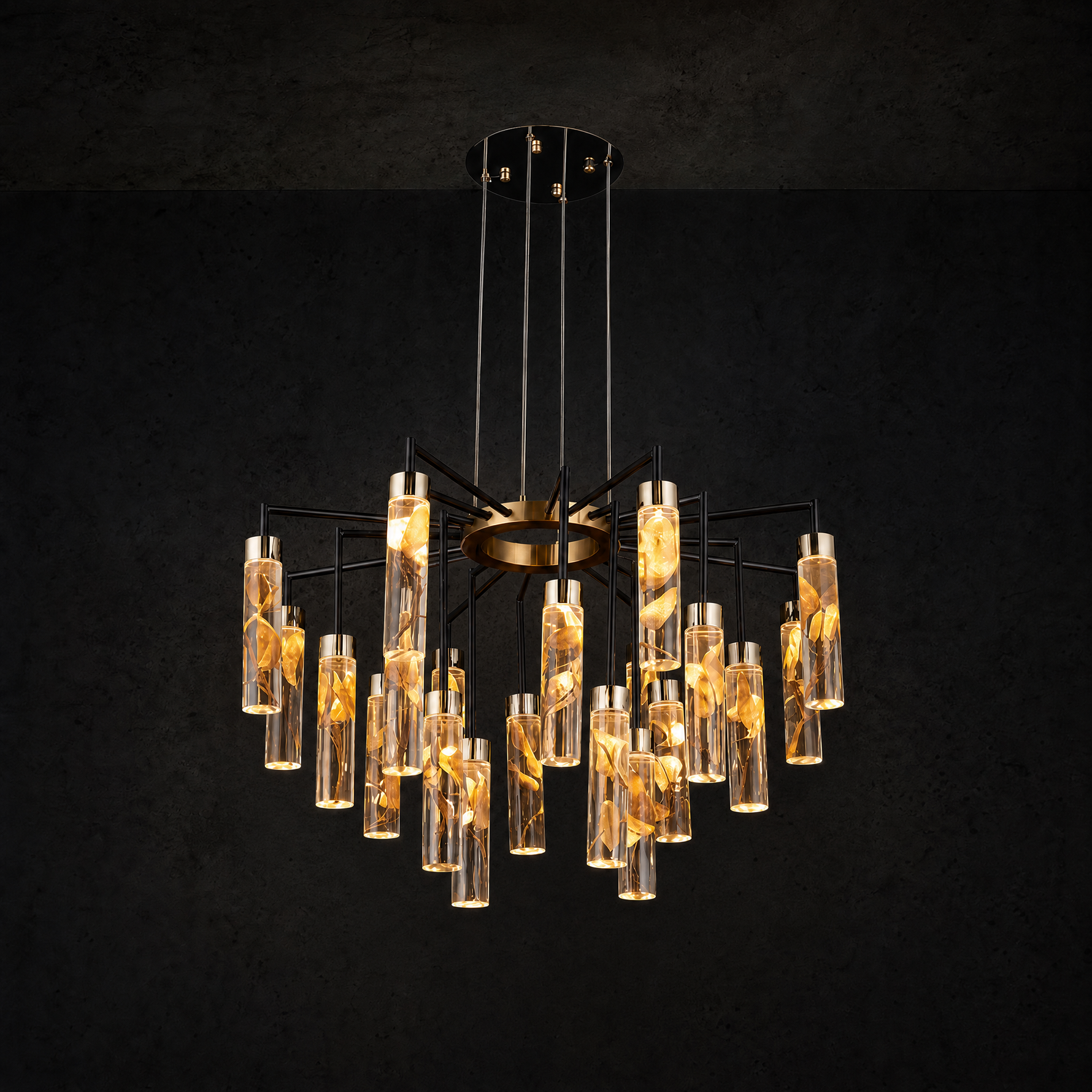 Phoenix Tree Modern Sculptural Ring Chandelier