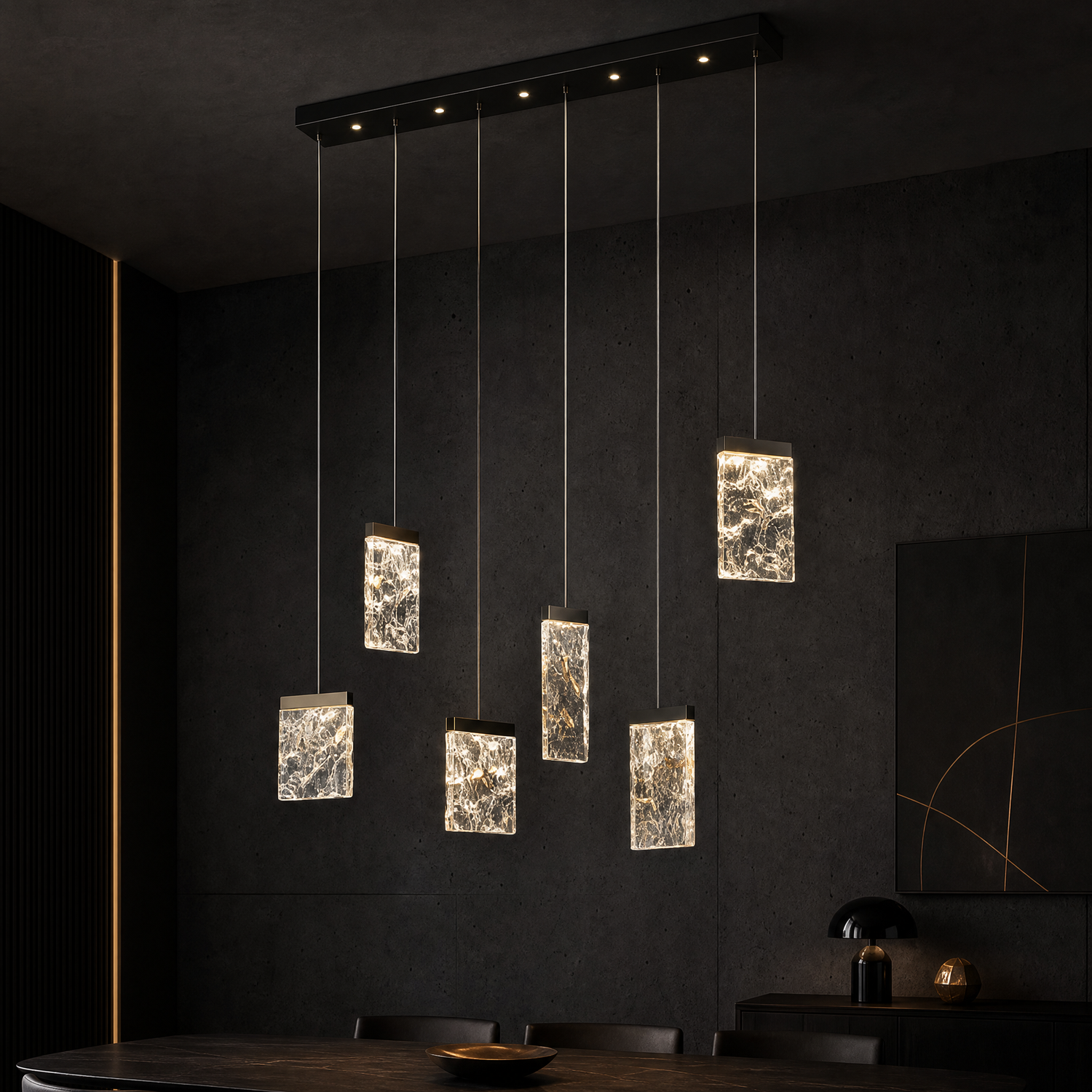 Picturesque Modern Linear Dining Pendant Light - main