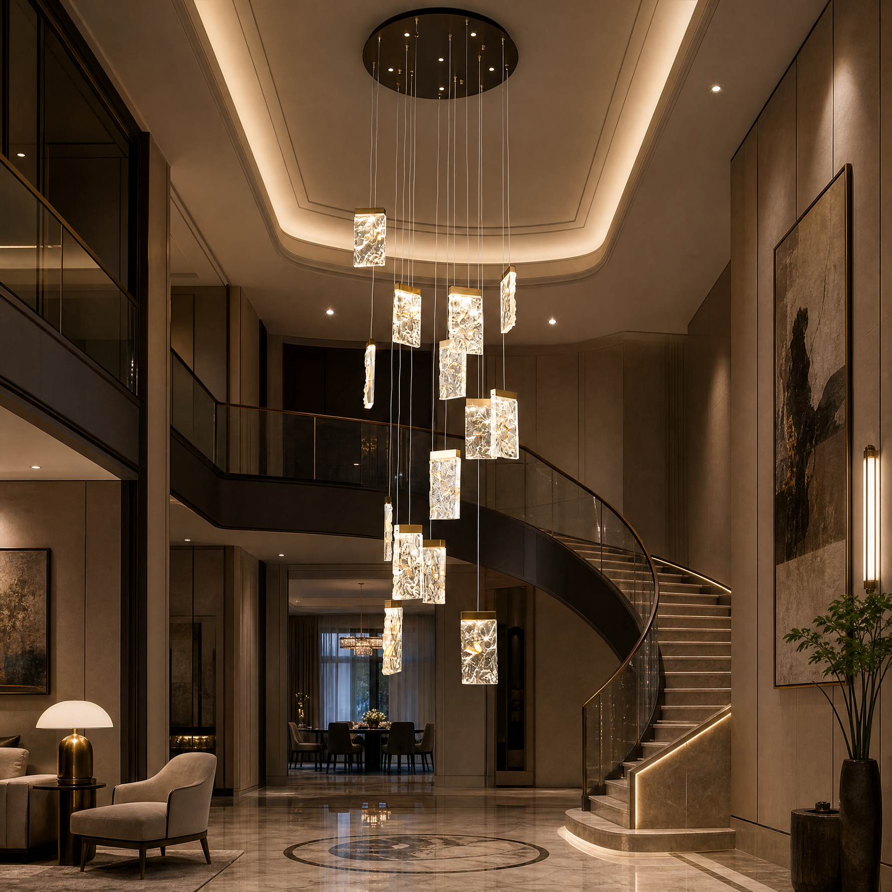 Picturesque Modern Multi-Tier Cluster Chandelier - scene