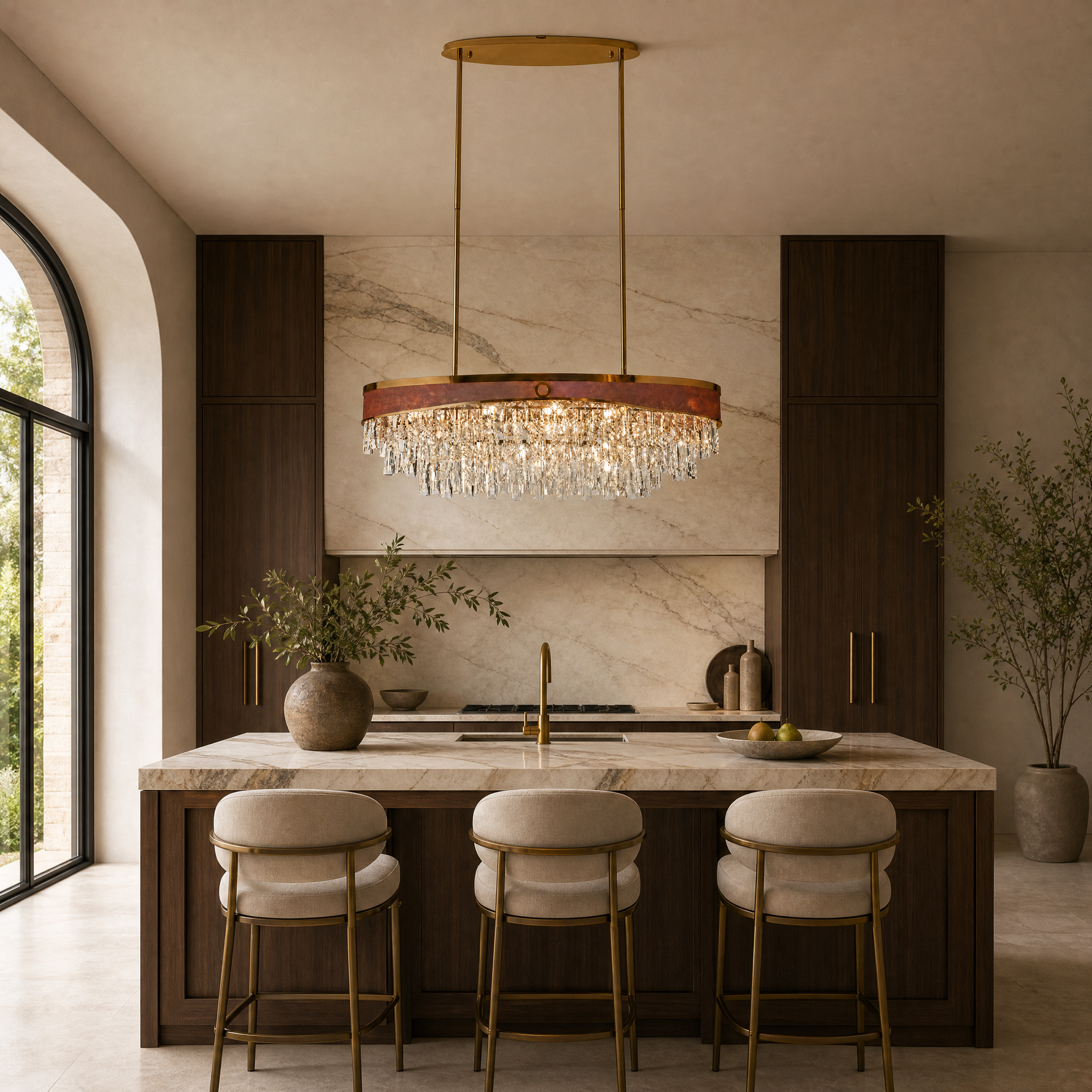 Pietra Crystal Rectangular Chandelier