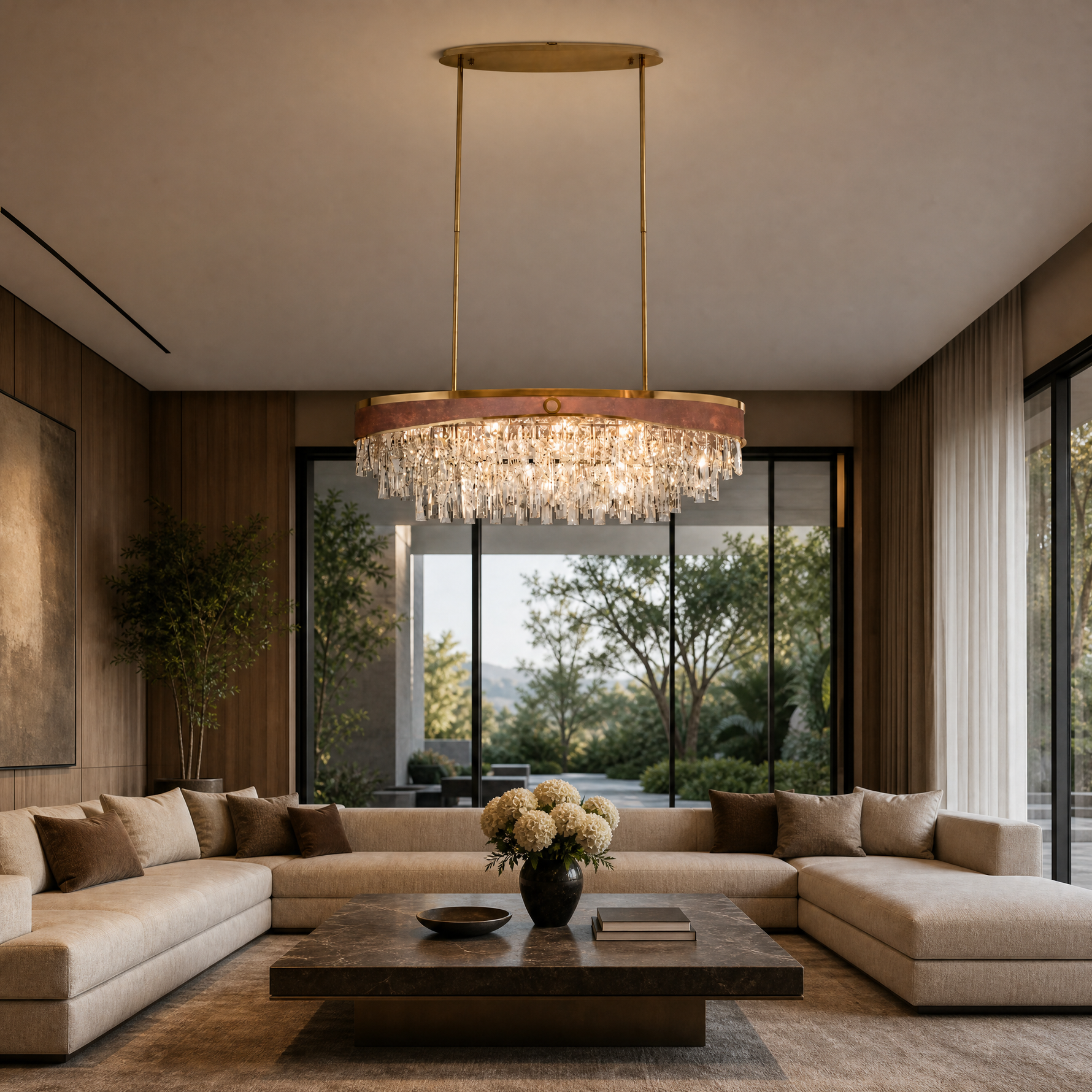Pietra Crystal Rectangular Chandelier