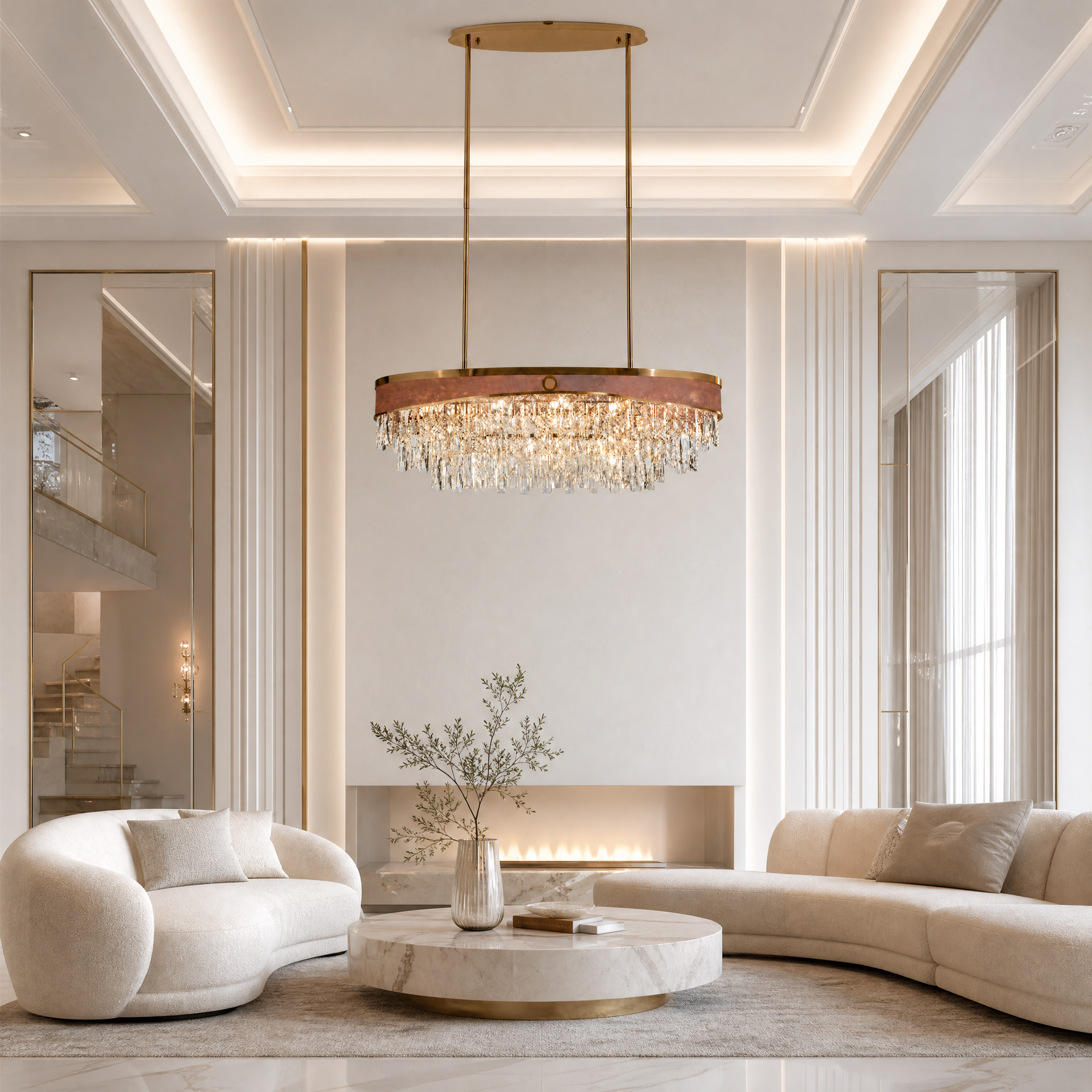 Pietra Crystal Rectangular Chandelier