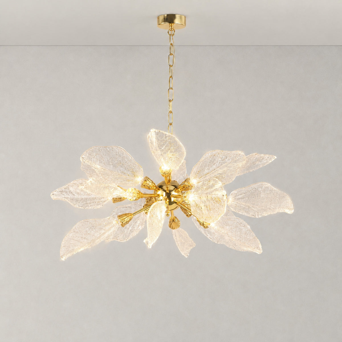 Platinum Leaf Chandelier D800 - Gold (New Color)