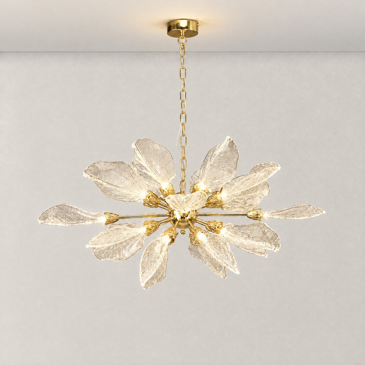 Platinum Leaf Chandelier L1000 - Gold (New Color)