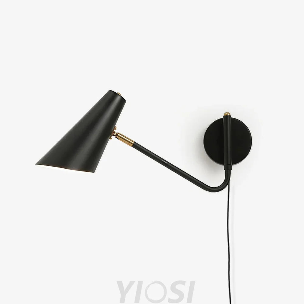 Apex Plug-in Wall Sconce with Adjustable Arm Black Brass Finish