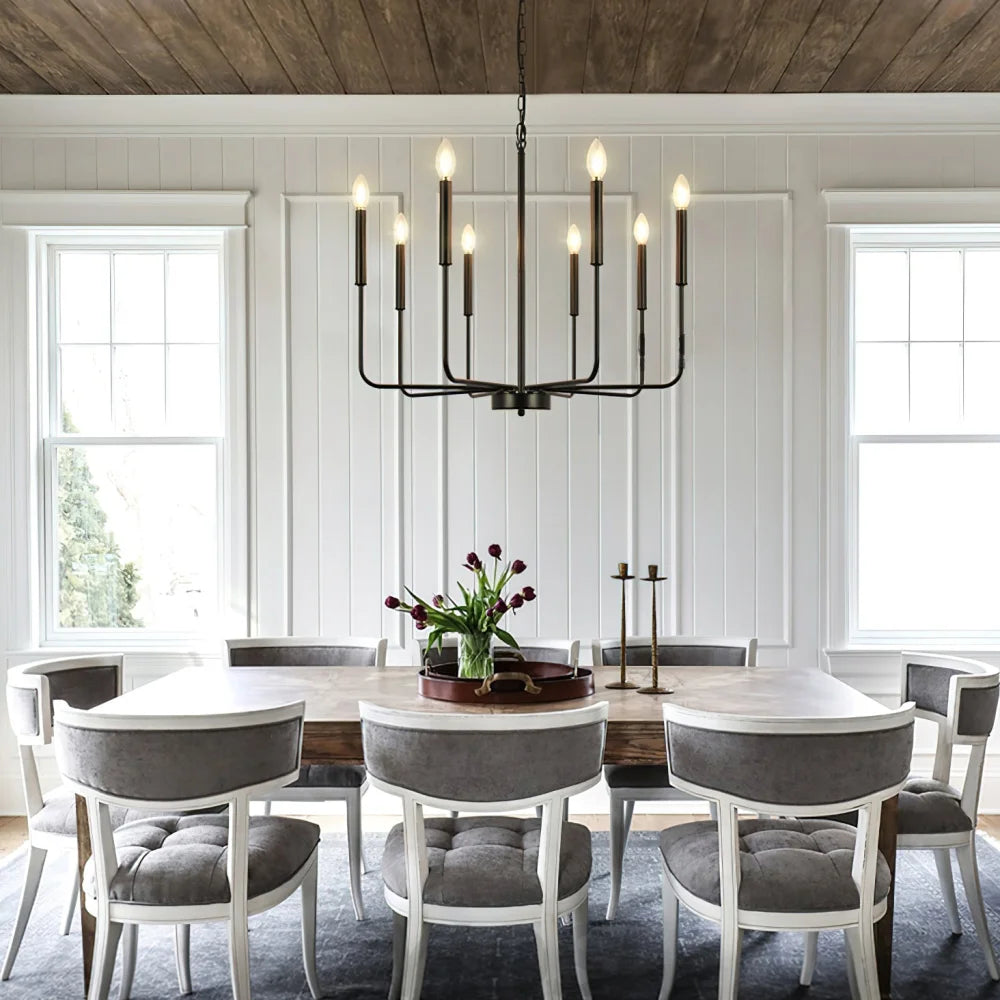 Monroe Polished Gold Modern Chandelier with Brass or Black Finish