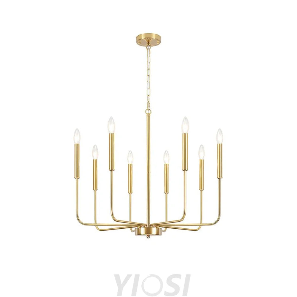 Monroe Polished Gold Modern Chandelier with Brass or Black Finish