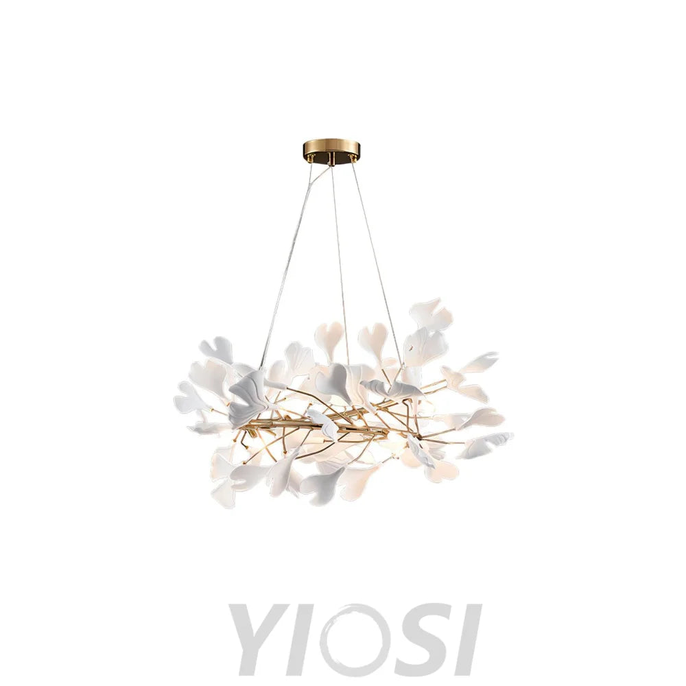 Porcelain Gingko Leaf Ring Chandelier Branch