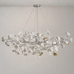 59.1" Ceramic Ginkgo Leaf Linear Chandelier - Silver – lights off