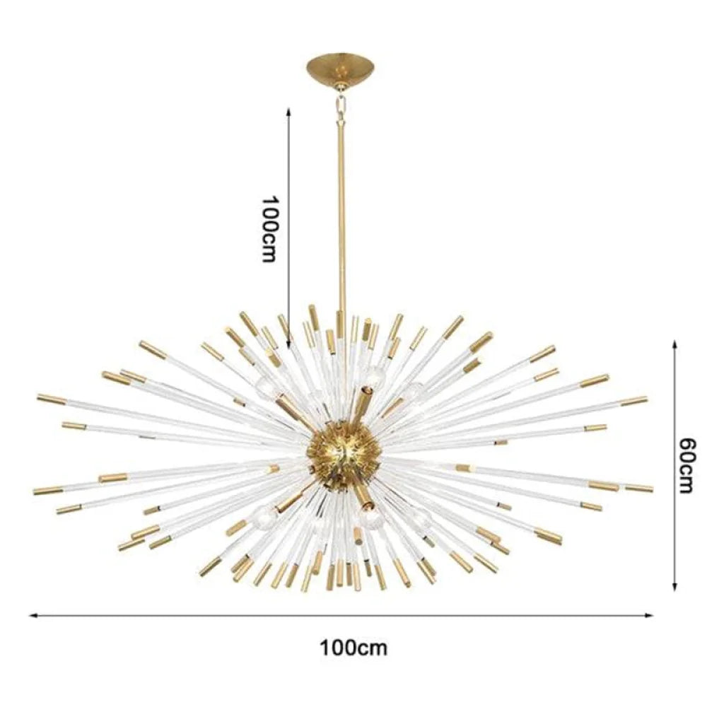 Post-Modern Sputnik Chandelier For Living Room 40’’ Wx 24 H’ Pendant Light