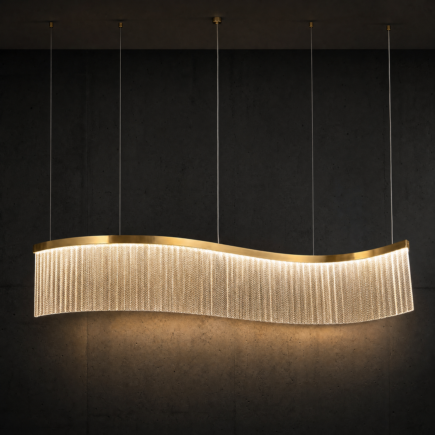 Prismata Crystal Modern Linear Dining Pendant Light - main