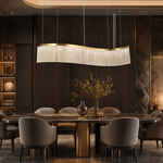 Prismata Crystal Modern Linear Dining Pendant Light - scene
