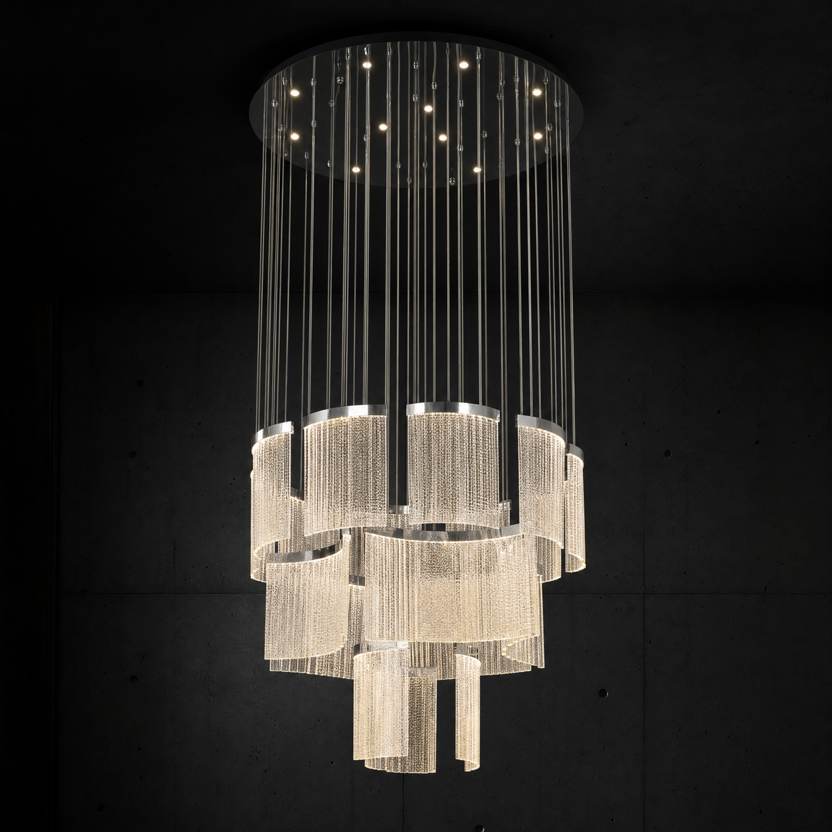 Prismata Crystal Modern Sculptural Ring Chandelier - main