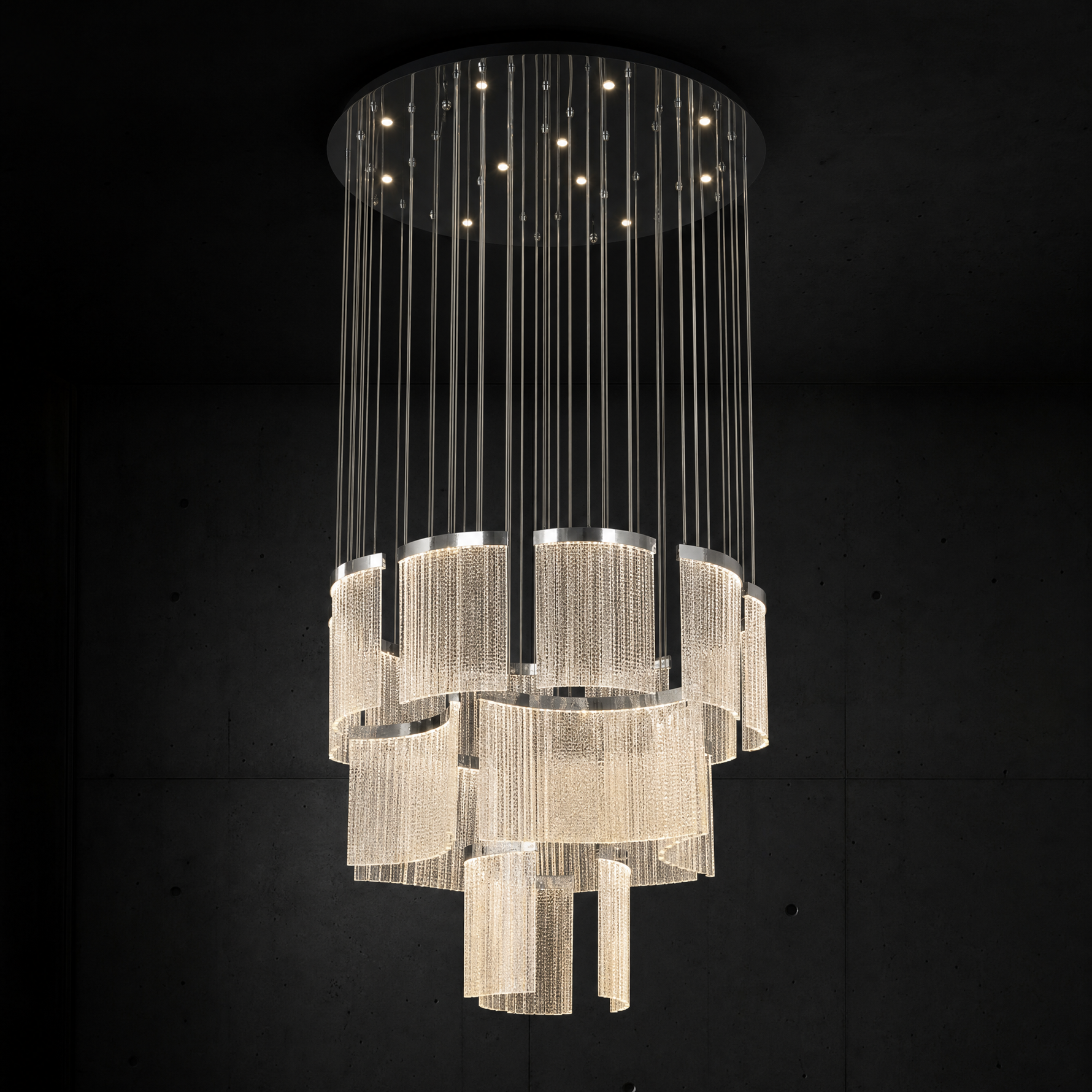 Prismata Crystal Modern Sculptural Ring Chandelier - main
