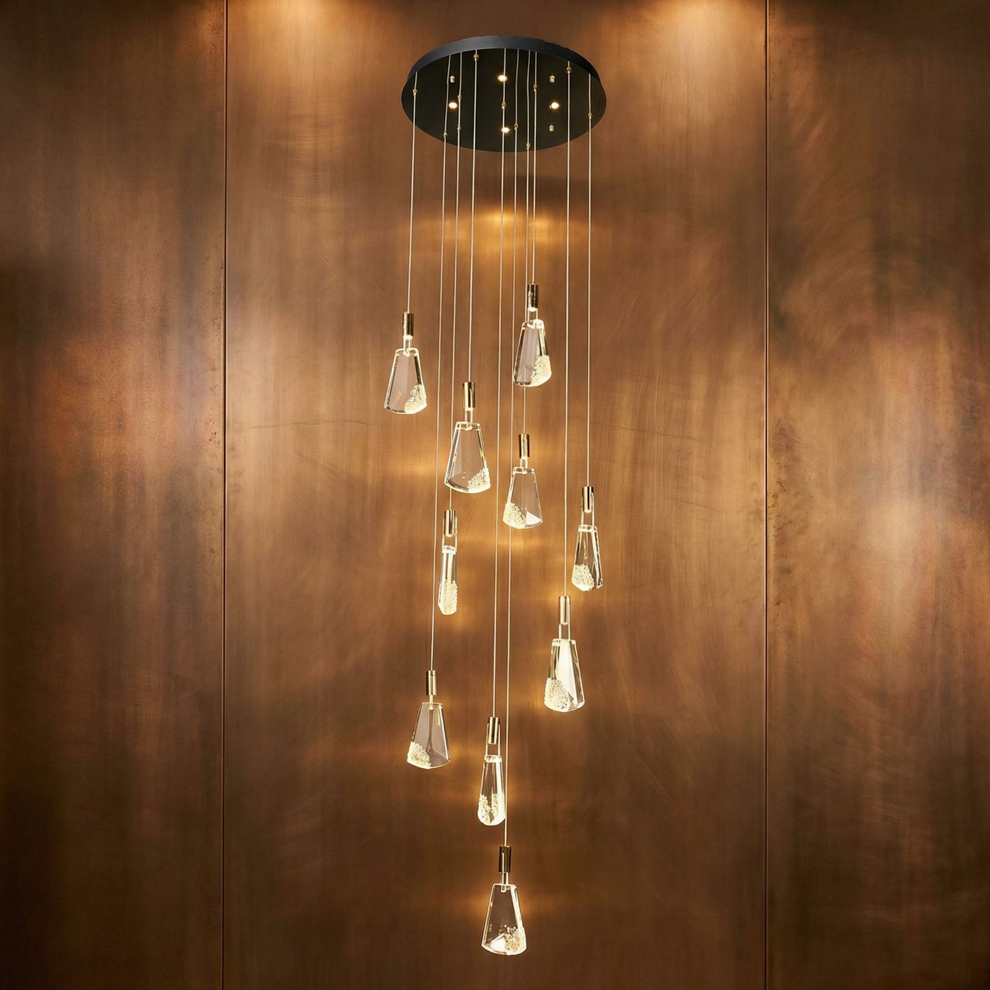 Yiosi Fan Shadow Crystal Staircase Chandelier - Image 1