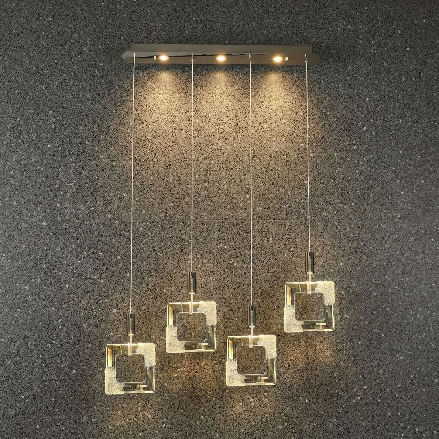 Yiosi Geometric Weave Crystal Linear Chandelier - Image 1