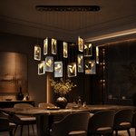 Purple Mountain Modern Linear Dining Pendant Light - scene