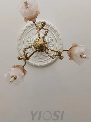 Putti Statuettes Brass Chandelier - Yiosilamp