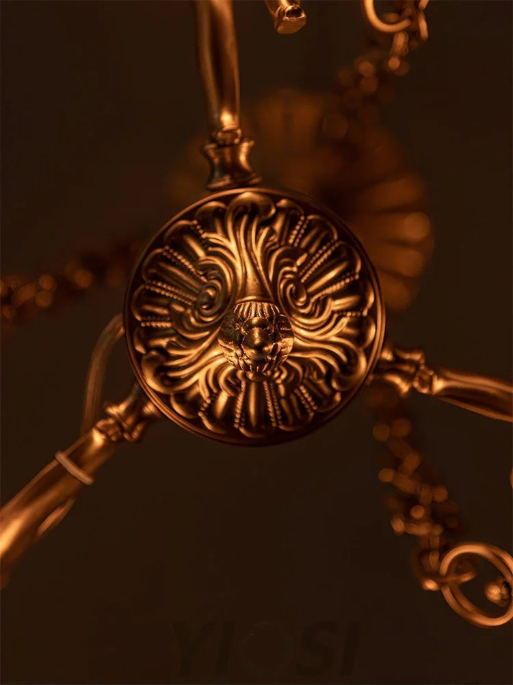 Putti Statuettes Brass Chandelier - Yiosilamp
