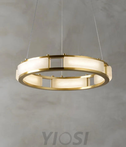 Qatar Alabaster Round Chandelier - Alabaster, Alabaster Chandelier-1-Yiosilamp