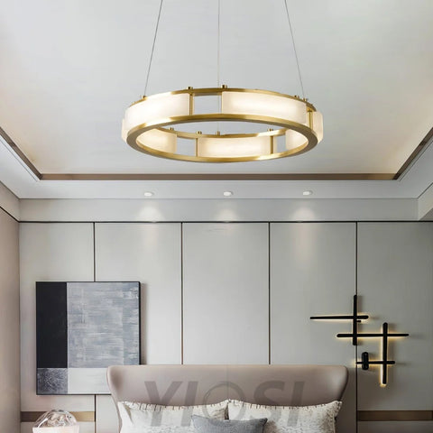 Qatar Alabaster Round Chandelier - Alabaster, Alabaster Chandelier-1-Yiosilamp