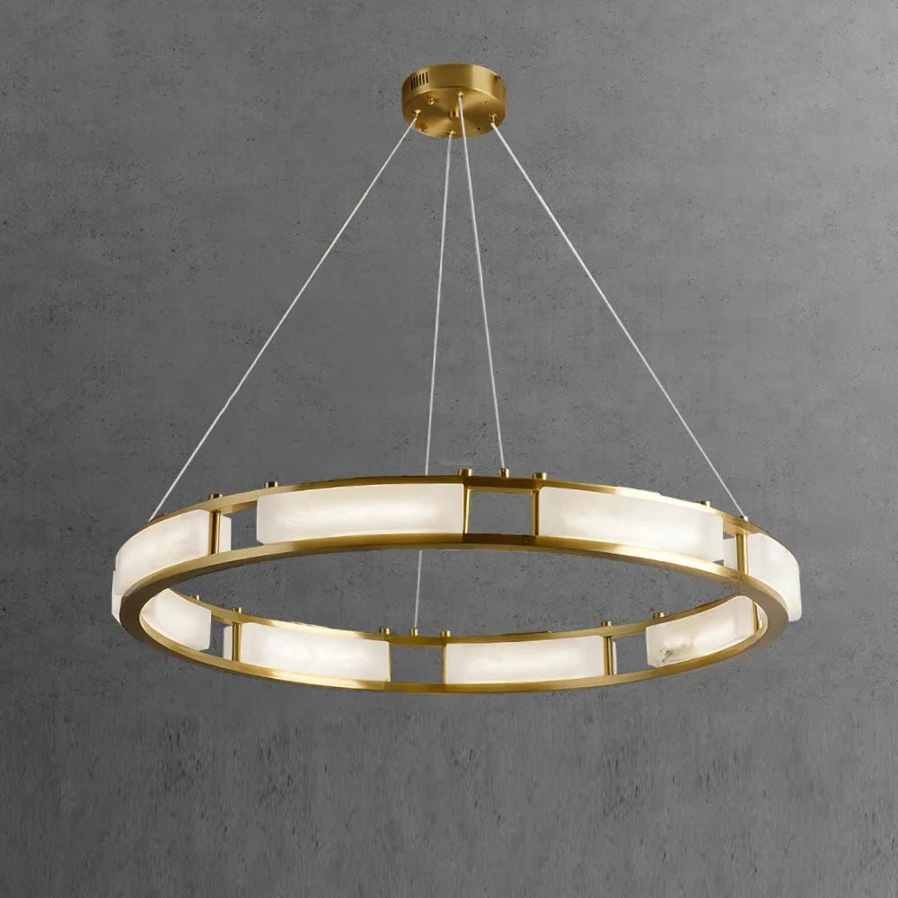 Qatar Alabaster Round Chandelier - Alabaster, Alabaster Chandelier-1-Yiosilamp