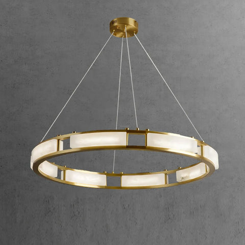 Qatar Alabaster Round Chandelier - Alabaster, Alabaster Chandelier-1-Yiosilamp