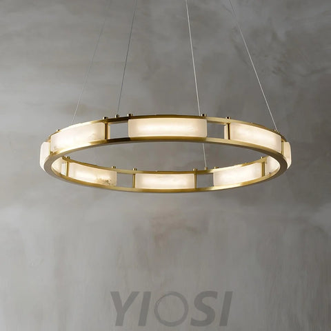 Qatar Alabaster Round Chandelier - Alabaster, Alabaster Chandelier-1-Yiosilamp