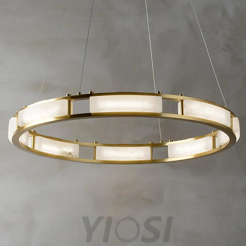 Qatar Alabaster Round Chandelier - Alabaster, Alabaster Chandelier-1-Yiosilamp