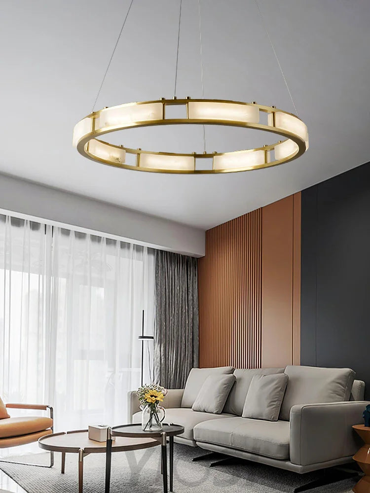 Qatar Alabaster Round Chandelier - Alabaster, Alabaster Chandelier-1-Yiosilamp