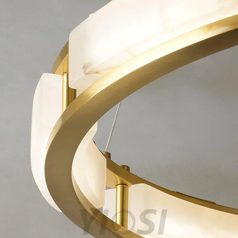 Qatar Alabaster Round Chandelier - Alabaster, Alabaster Chandelier-1-Yiosilamp