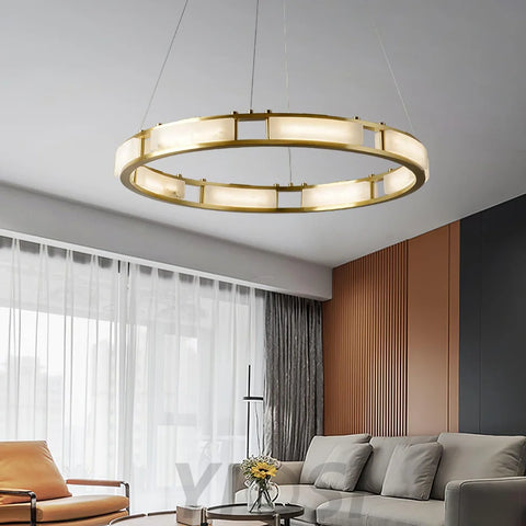 Qatar Alabaster Round Chandelier - Alabaster, Alabaster Chandelier-1-Yiosilamp