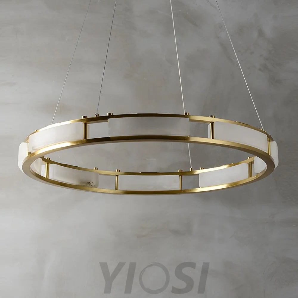 Qatar Alabaster Round Chandelier - Alabaster, Alabaster Chandelier-1-Yiosilamp