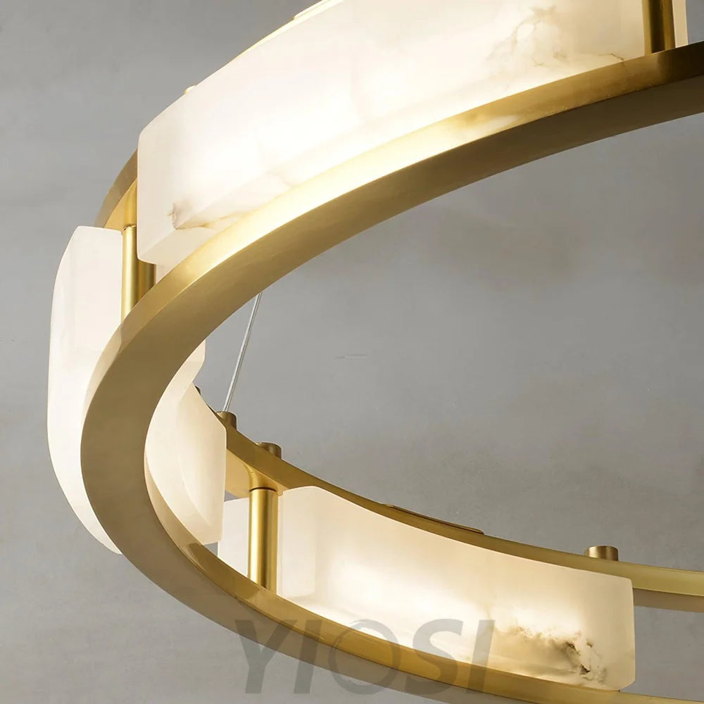 Qatar Alabaster Round Chandelier - Alabaster, Alabaster Chandelier-1-Yiosilamp