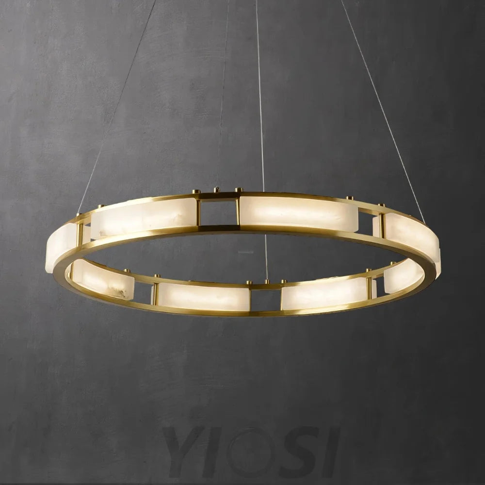 Qatar Alabaster Round Chandelier - Alabaster, Alabaster Chandelier-1-Yiosilamp