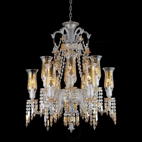 Qearl 12 Lights Classic Chandelier(Glass Shade)