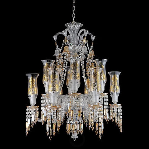 Qearl 12 Lights Classic Chandelier(Glass Shade)