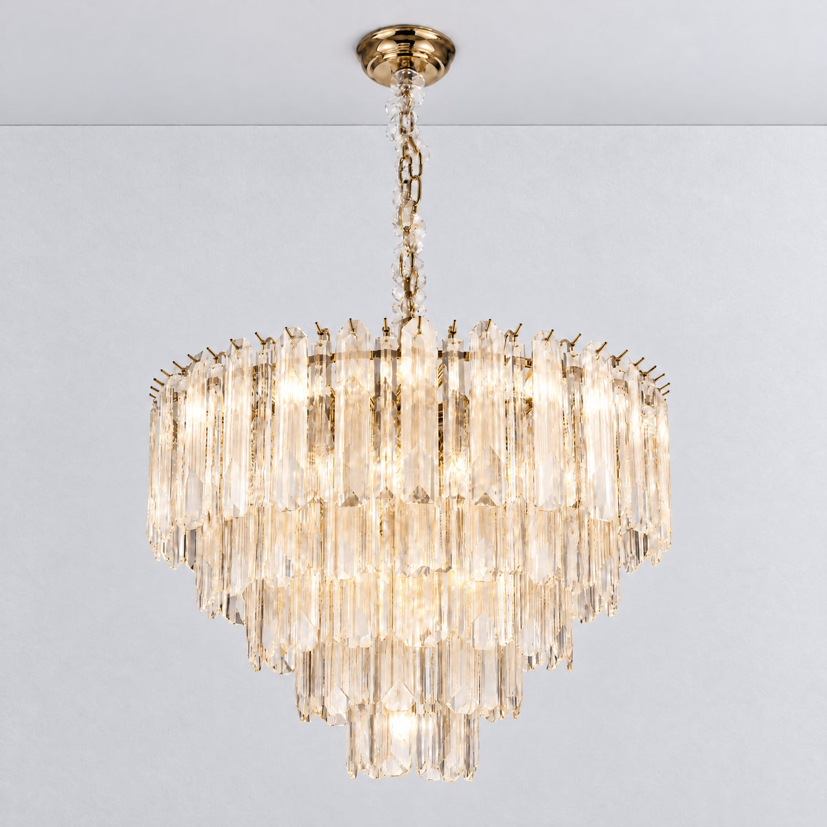 Quadro Glass Rod Halo Chandelier