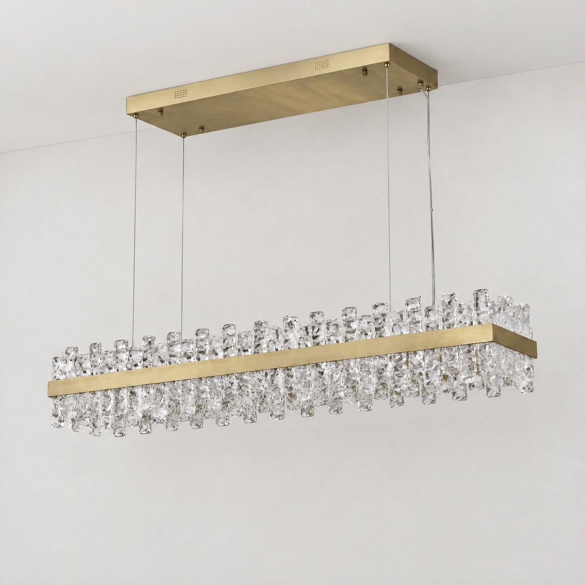 Quartz Glass Rectangular Chandelier – lights off