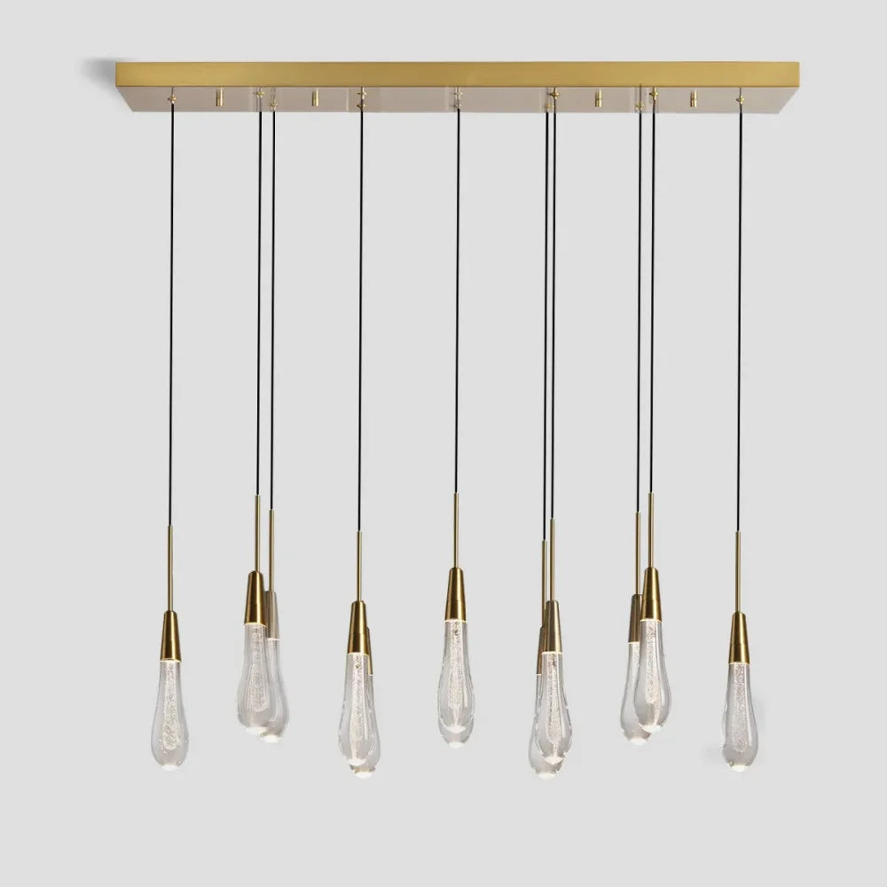 Raindrop Linear Chandelier 37’’ 50’’ 70’’ 87’’ Brass /