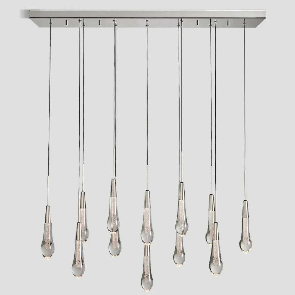 Raindrop Linear Chandelier 37’’ 50’’ 70’’ 87’’ Nickel /