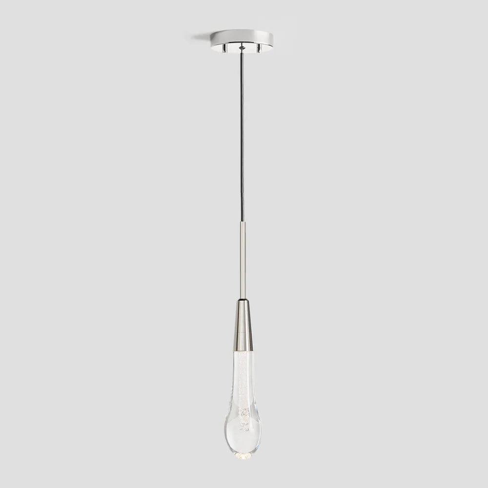 Raindrop Linear Soltaire Pendant 2’’ Nickel Light